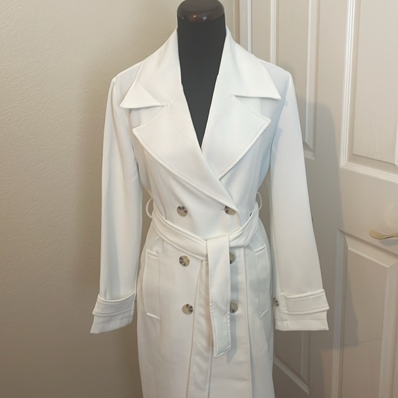 New Bagatelle Collection Off White Trench Coat jacket - Picture 13 of 17